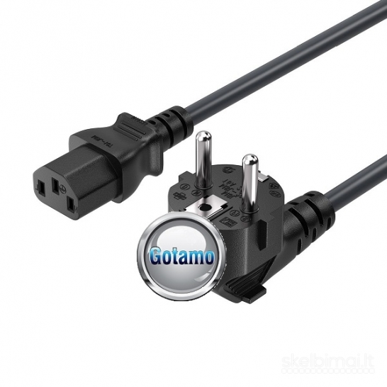 810 IEC C13 maitinimo laidas 1 metras (220V) WWW.GOTAMO.LT