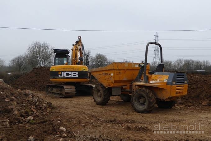 Sniego valymas,  žemės kasimas, vežimas
