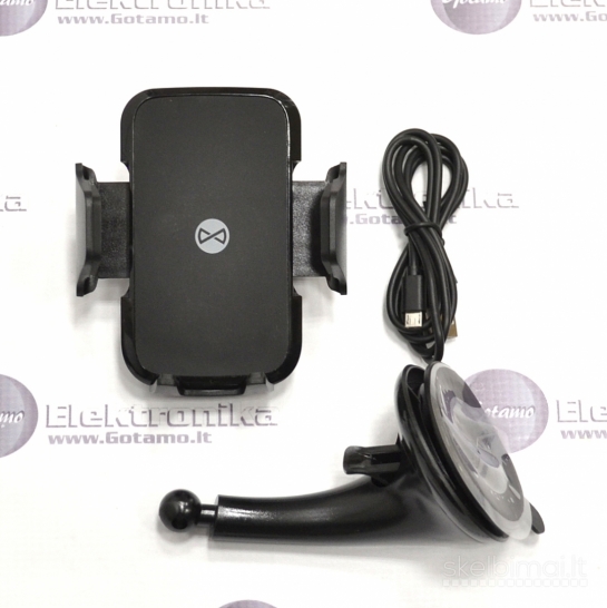 813 Prie stiklo tvirtinamas auto laikiklis telefonui Forever su 10W įkrovimu