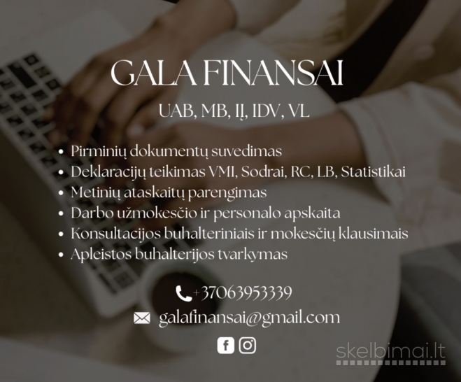 Buhalterinės paslaugos ir mokesčių konsultacijos