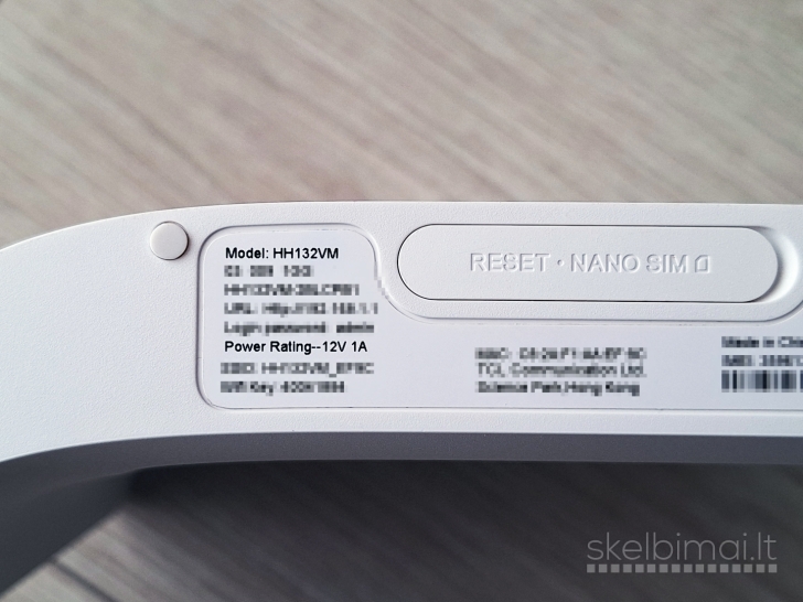 4G+ LTE cat13 modemas TCL HH132VM su maitinimo blokeliu