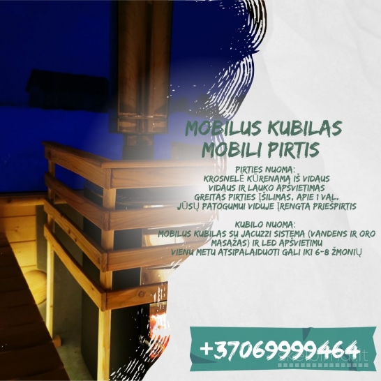 Kubilai ir pirtys NUOMA +37069999464 ALYTUS NUOMA