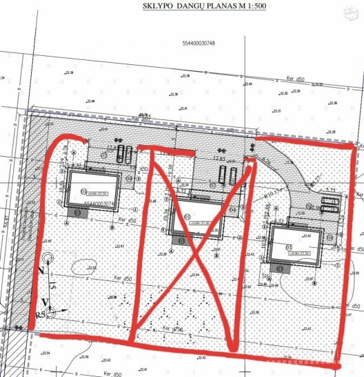 Sklypas su namo projektu ir statybos leidimu