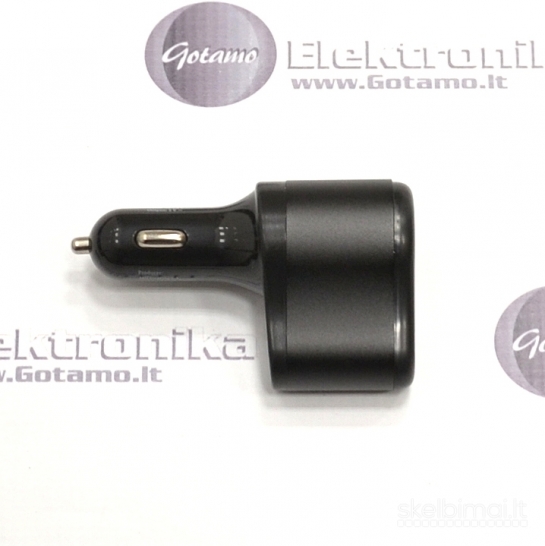 820 Auto 12V lizdo skirstytuvas Setty 1 lizdas su 2 x USB jungtimis (12V-24V)