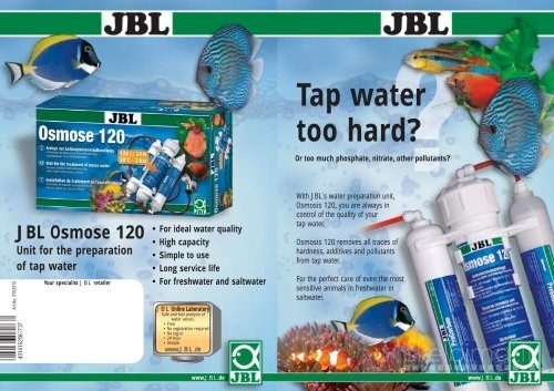 JBL OSMOSE 120 nauja įranga  - osmosės sistema pirminiam vandens paruošimui.