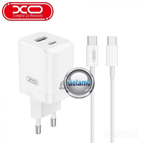 822 Type-C tinklo kroviklis 45W GaN ir Type-C į Type-C laidas XO