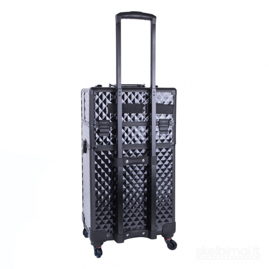 Kosmetinis lagaminas su ratukais keturių dalių