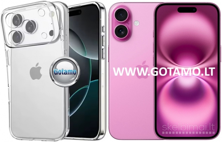825 C-Clear Plus skaidri nugarėlė Apple iPhone 16 telefonui WWW.GOTAMO.LT
