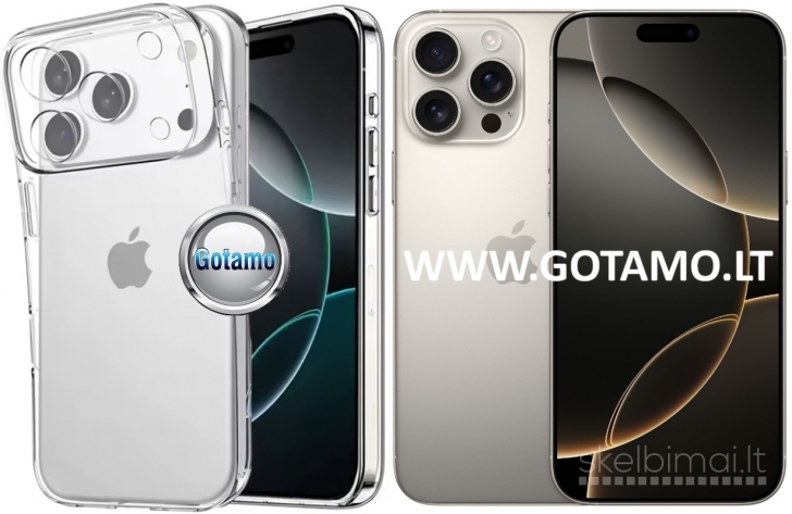 826 C-Clear Plus skaidri nugarėlė Apple iPhone 16 Pro telefonui WWW.GOTAMO.LT