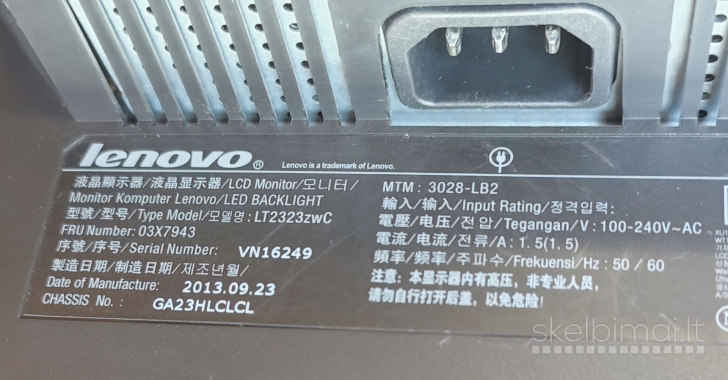 Monitorius Lenovo ThinkVision LT2323zwC