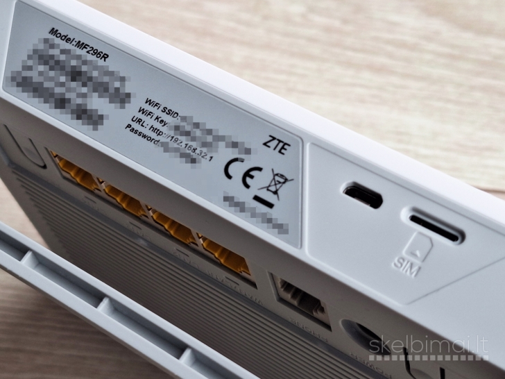 4G+ LTE modemas ZTE MF296R su maitinimo blokeliu