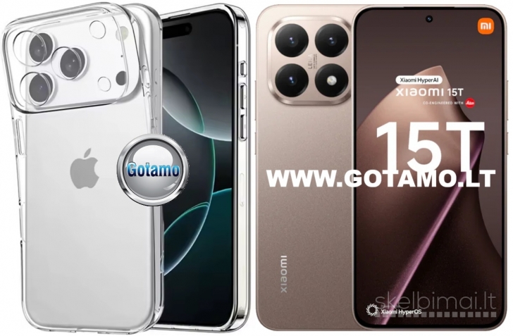833 C-Clear Plus skaidri nugarėlė Xiaomi 15T telefonui WWW.GOTAMO.LT