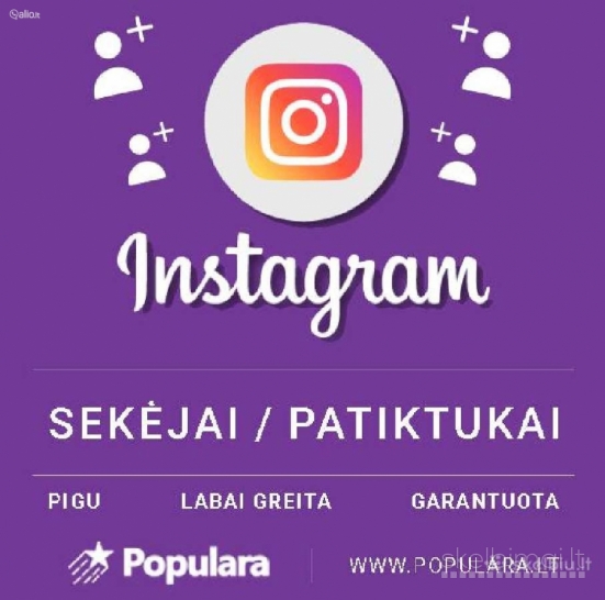 Instagram sekėjai, followeriai, likes, patiktukai