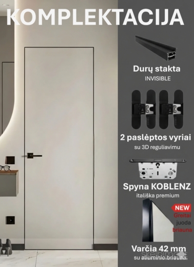 Nematomos durys | Paslėpta stakta | Montavimas | Garantija
