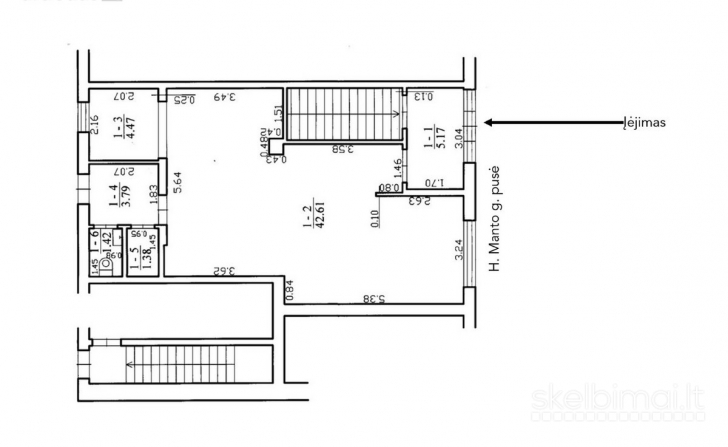 Parduodamos 203 kv.m., patalpos H.Manto g. Klaipėdoje Patalpos per 2 aukštus