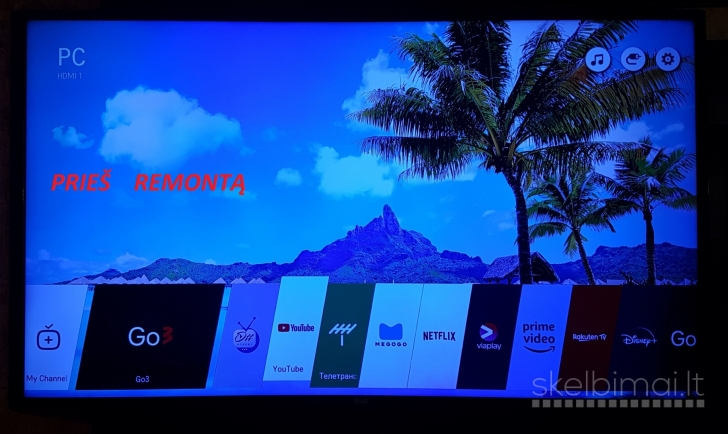 TELEVIZORIŲ REMONTAS Vilniuje kliento namuose ir TV taisykloje