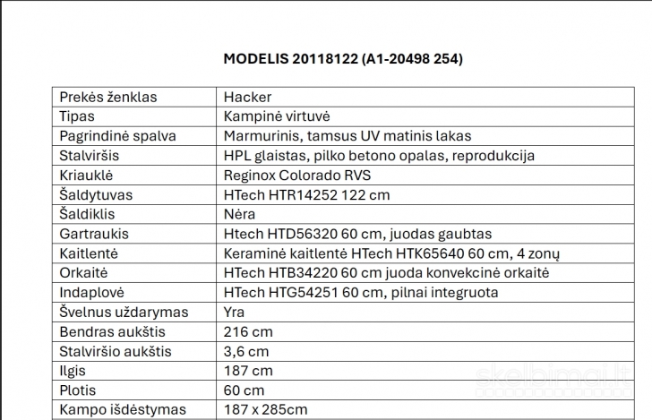 Parduodame "Hacker" Virtuves komplektus!