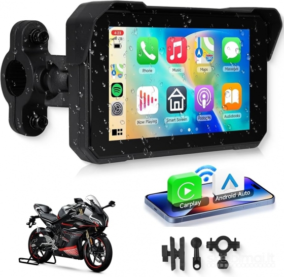 Nauja 5′ Motociklo Išmani multimedija su Carplay Android