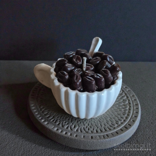 Sojų vaško žvakės gipso indeliuose www.lvashop.lt