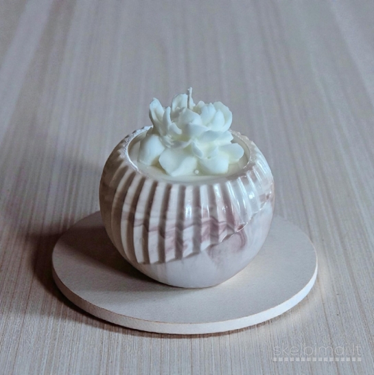 Sojų vaško žvakės gipso indeliuose www.lvashop.lt