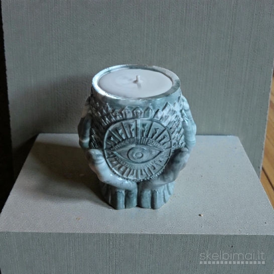 Sojų vaško žvakės gipso indeliuose www.lvashop.lt