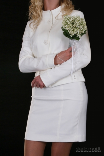 Elegantiškas baltas Monton moteriškas kostiumėlis