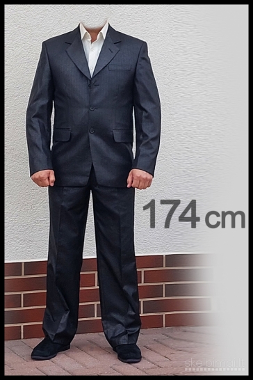Juodas vyriškas kostiumas 170-96, 174 cm