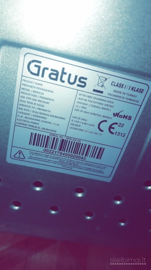 Dujinė viryklė GRATUS VDD6014, 60 cm