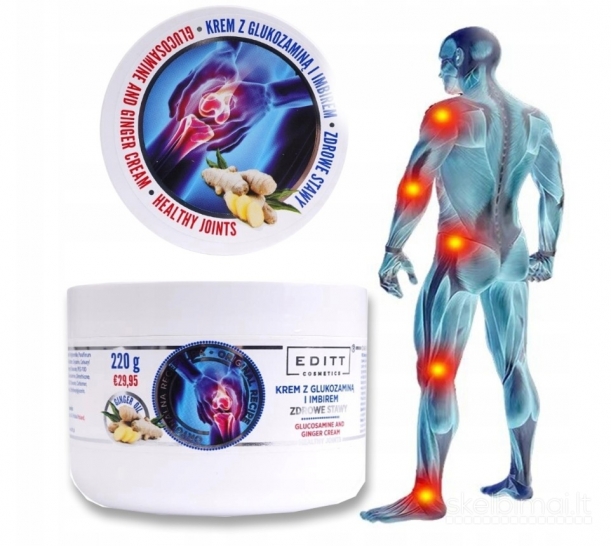EDITT Glukozamino ir imbiero tepalas sąnariams