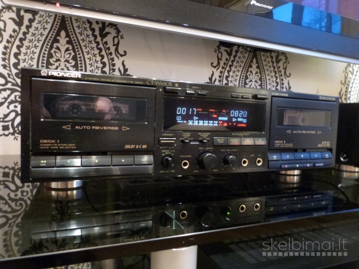PIONEER CT-W650R Stereo Double Cassette Deck. 1991m. Made in Japan.