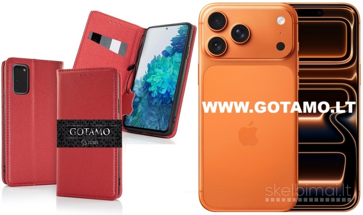 916 Dėklas knygelė Gotamo Vintage Apple iPhone 17 Pro Max – Natūrali oda