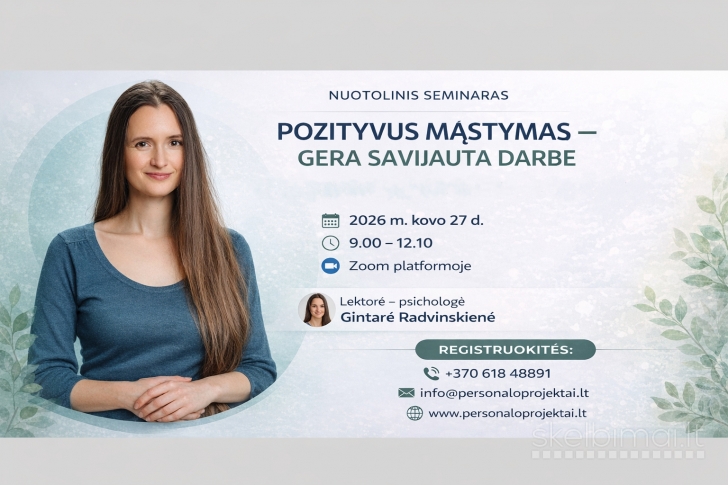 Pozityvus mąstymas - gera savijauta darbe (online)