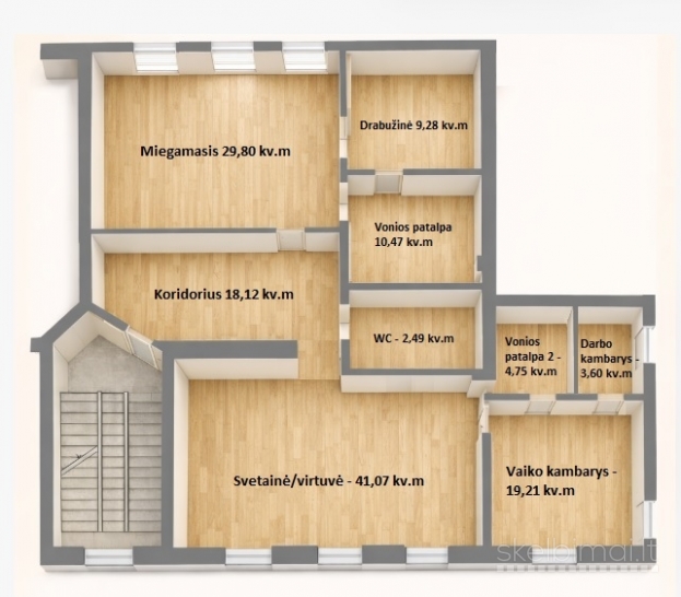 Erdvus prabangus butas miesto centre
