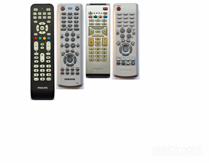 Nuotoliniai pulteliai VHS, video kameros, DVD, TV