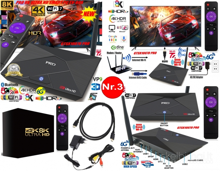8K TV BOX PRIEDĖLIAI+2000 GOOGLE TV KANALŲ NEMOKAMAI!