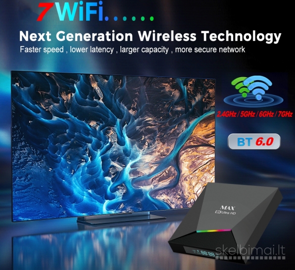 NAUJAS! MAX 8K ULTRA-TV-BOX-VIRŠ 2000 GOOGLE TV-KANALŲ NEMOKAMAI!