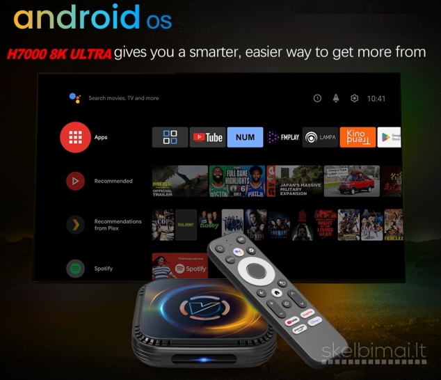  H7000 8K ULTRA TV-BOX+VIRŠ 2000 GOOGLE TV KANALŲ NEMOKAMAI!