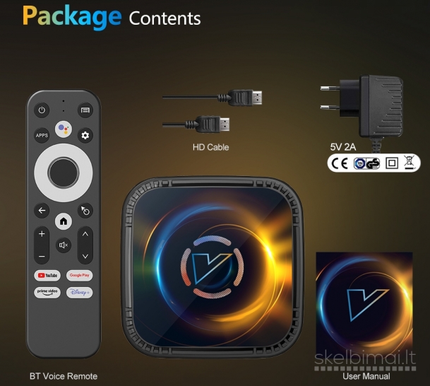  H7000 8K ULTRA TV-BOX+VIRŠ 2000 GOOGLE TV KANALŲ NEMOKAMAI!
