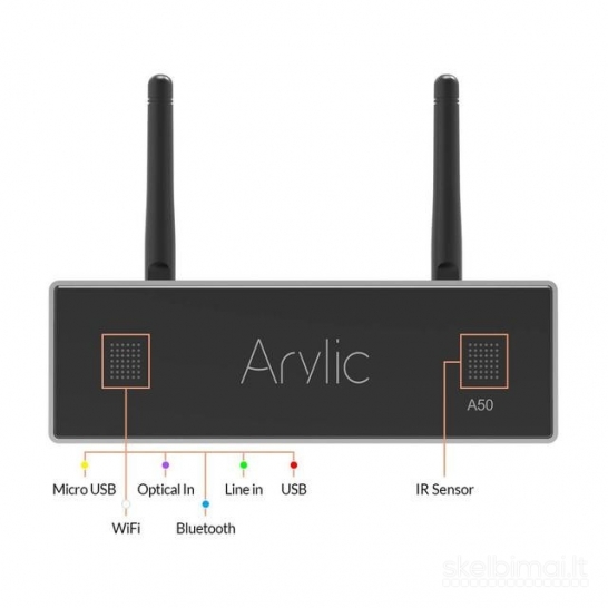 Arylic Wireless Stereo Amplifier A50+, išmanus stereo stiprintuvas