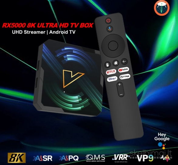 NAUJAS! RX5000 8K ULTRA-TV-BOX-VIRŠ 2000 GOOGLE TV-KANALŲ NEMOKAMAI!