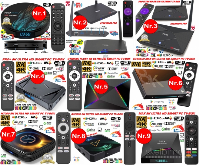 8K TV BOX PRIEDĖLIAI+2000 GOOGLE TV KANALŲ NEMOKAMAI!