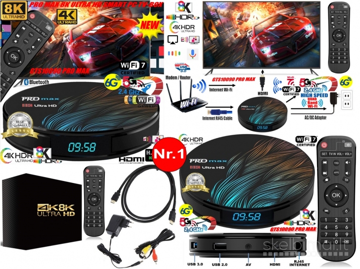 8K TV BOX PRIEDĖLIAI+2000 GOOGLE TV KANALŲ NEMOKAMAI!