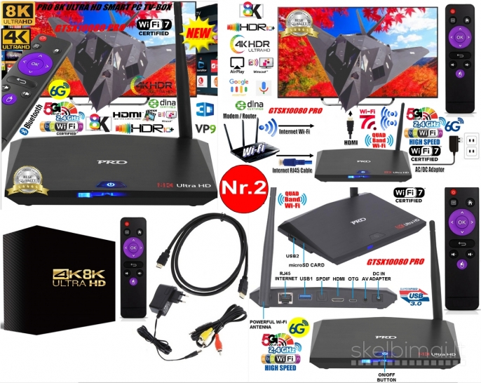 8K TV BOX PRIEDĖLIAI+2000 GOOGLE TV KANALŲ NEMOKAMAI!