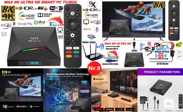 8K TV BOX PRIEDĖLIAI+2000 GOOGLE TV KANALŲ NEMOKAMAI!