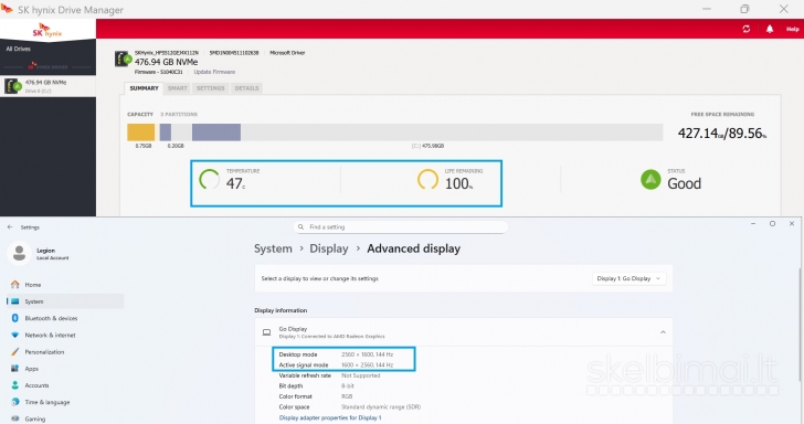 Lenovo Legion GO / Z1 Extreme / 16GB / 512GB / GPU 3GB / 144 Hz