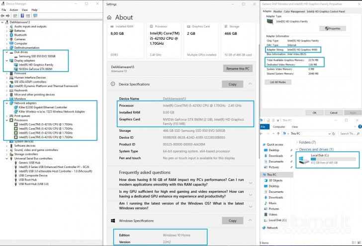Dell Alienware 13 / i5 4210U / 8GB / 500GB SSD / GTX 860M 2GB