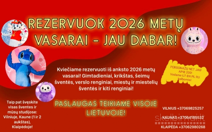 REZERVUOKITE 2026 METŲ VASAROS SEZONUI!