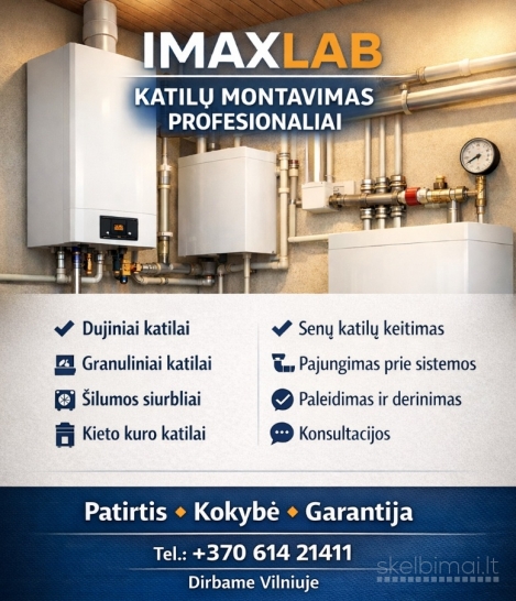 Katilų montavimas Vilniuje