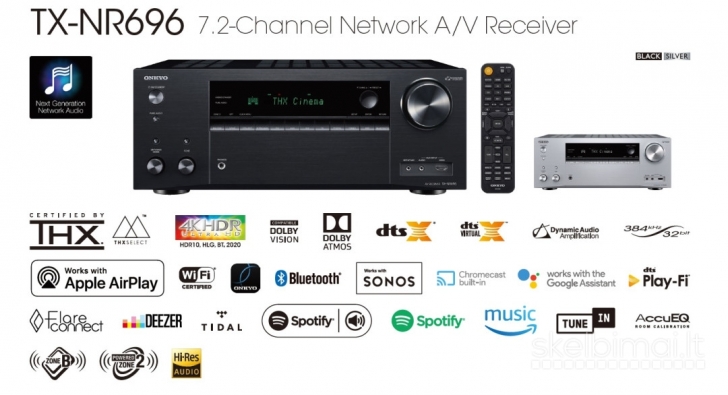 Onkyo TX-NR696 7.2 kanalo tinklinis namų kino stiprintuvas resyveris