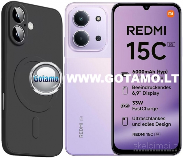 952 MagSafe Matte Plus dėklai nugarėlės Xiaomi Redmi 15C telefonui